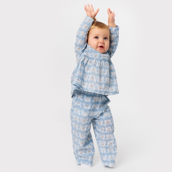 Kids 100% Cotton Pajama Set | Hand Block Print | 18M–6Y | Sensitive Skin Safe - Picture 1 of 3